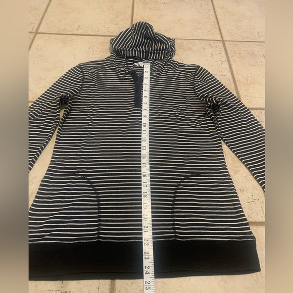 Pure Alfred Sung Women's Striped Hooded Tunic Sweatshirt - Size Large - Picture 5 of 5